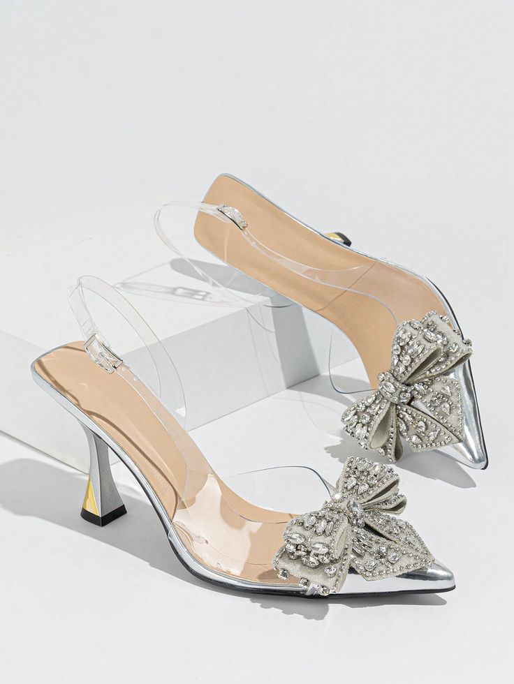 Rhinestone Bowknot Stiletto Heels